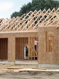 New garage door opening under construction